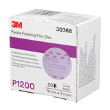3M 260L 30368 Hookit Purple Finishing Film Abrasive Disc, P1200 Grit, 3 in (7100123056) (200 Pack) - 2