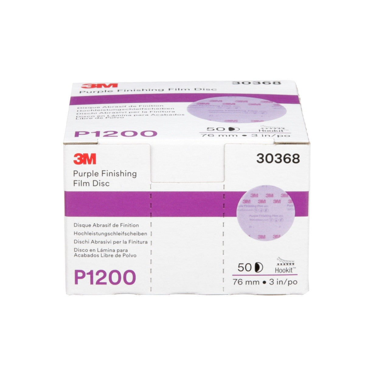 3M 260L 30368 Hookit Purple Finishing Film Abrasive Disc, P1200 Grit, 3 in (7100123056) (200 Pack) - 6