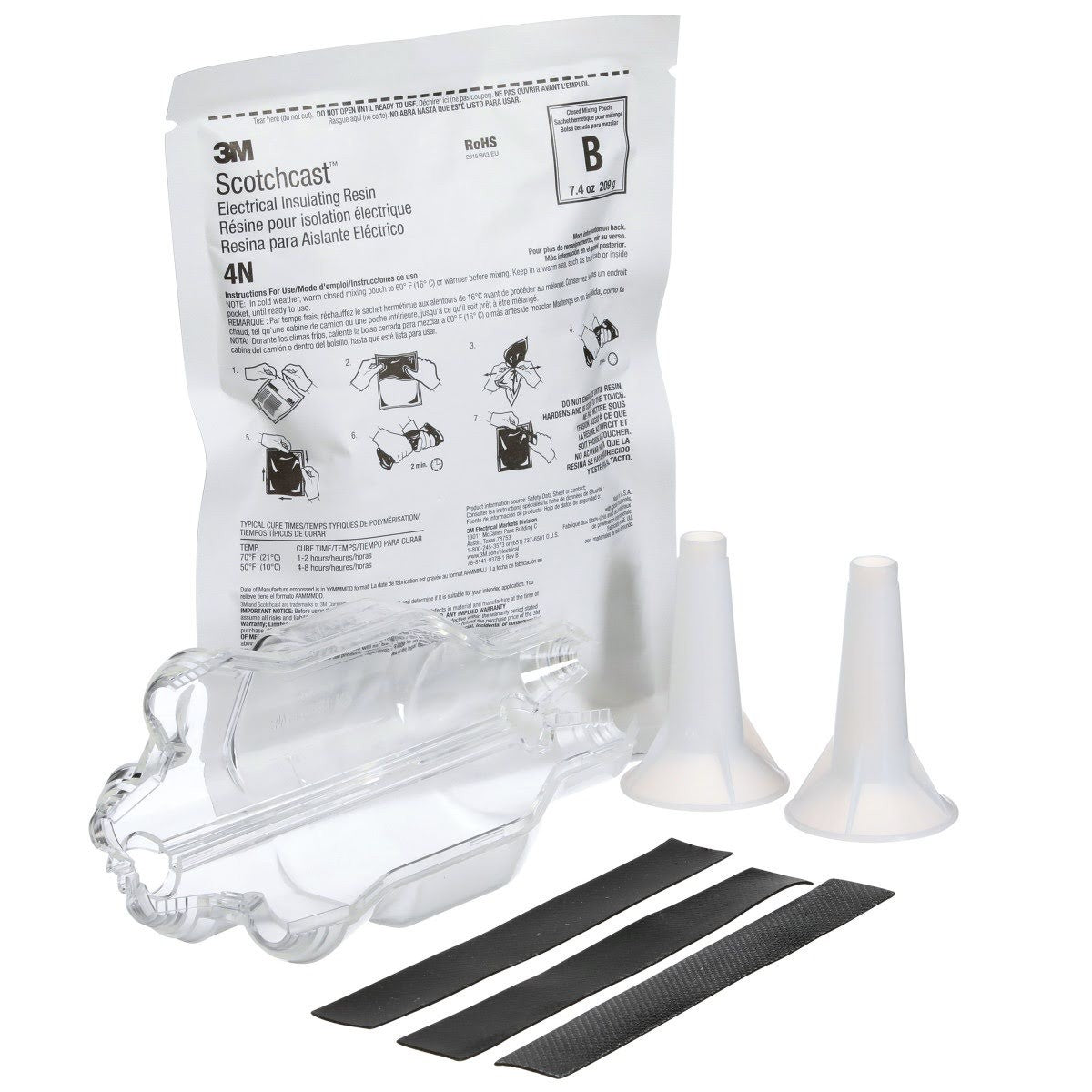 3M Scotchcast Wye Resin Splice Kit, 1-5 kV, Non-Shielded (82-B1N) (7100123111) (10 Pack) - 3
