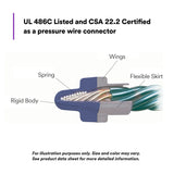 3M B/G+POUCH Wire Connector, Twist On, Blue/Gray, 14-6 AWG (7100127167) (500 Pack) - 6