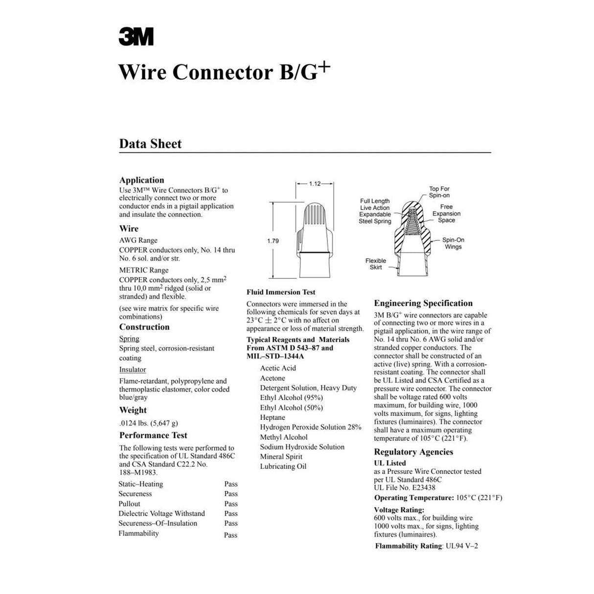 3M B/G+POUCH Wire Connector, Twist On, Blue/Gray, 14-6 AWG (7100127167) (500 Pack) - 9