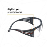 3M SF601SGAF SecureFit 600 Safety Glasses, ANSI Z87, Scotchgard Anti-Fog Clear Lens, Black Frame (7100128689) (20 Pack) - 5