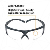 3M SF601SGAF SecureFit 600 Safety Glasses, ANSI Z87, Scotchgard Anti-Fog Clear Lens, Black Frame (7100128689) (20 Pack) - 6