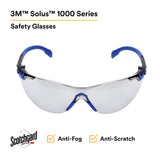 3M S1107SGAF Solus 1000 Series Safety Glasses Scotchgard Anti-Fog Indoor/Outdoor Grey Lens Blue/Black Frame (S1107SGAF) (7100131794) (20 Pack) - 2