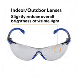 3M S1107SGAF Solus 1000 Series Safety Glasses Scotchgard Anti-Fog Indoor/Outdoor Grey Lens Blue/Black Frame (S1107SGAF) (7100131794) (20 Pack) - 5