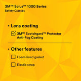 3M S1107SGAF Solus 1000 Series Safety Glasses Scotchgard Anti-Fog Indoor/Outdoor Grey Lens Blue/Black Frame (S1107SGAF) (7100131794) (20 Pack) - 9