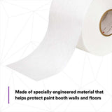 3M 36850 Dirt Trap Protection Material , White Color, Nonwoven, Overspray Protection, Traps Dust and Debris, Clean, 6 in x 300 ft (7100132342) (4 Pack) - 4