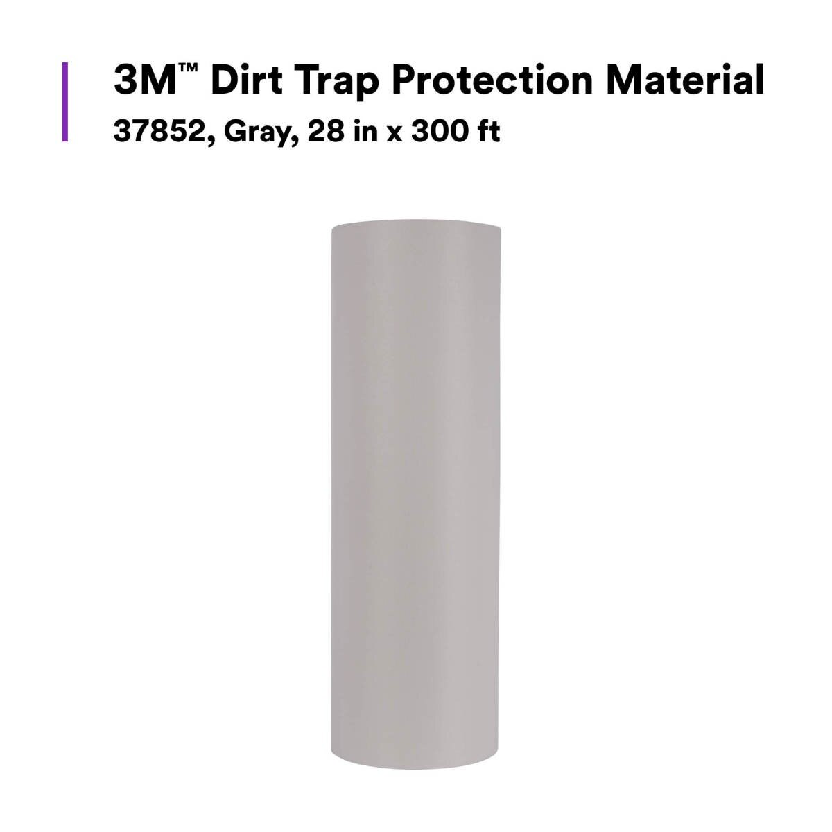 3M 37852 Dirt Trap Protection Material, Nonwoven Overspray Protection Gray 28 in x 300 ft (7100132343) - 2