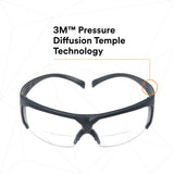 3M SF625SGAF SecureFit Safety Glasses, Clear Scotchgard Anti Fog Anti Scratch Lens, +2.5 Diopter, Gray Temples (7100132360) (20 Pack) - 4