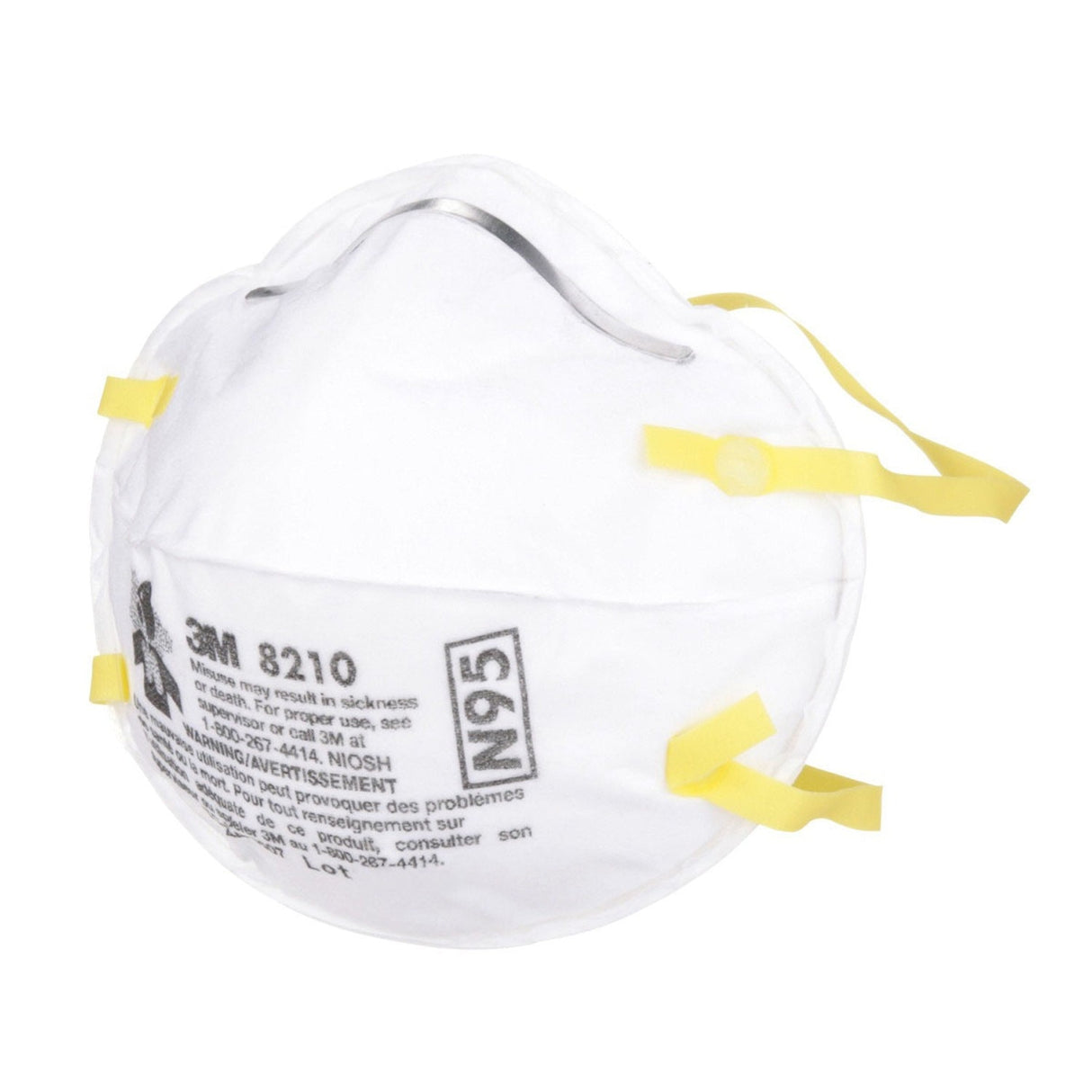 3M 46457 8210 Particulate Respirator N95 Cup Style Disposable, Standard Size (7100132742) (160 Pack) - 3