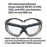 3M SF601SGAF-FM SecureFit Safety Glasses, Clear Scotchgard Anti-Fog Lens, Black Frame (7100133322) (20 Pack) - 8