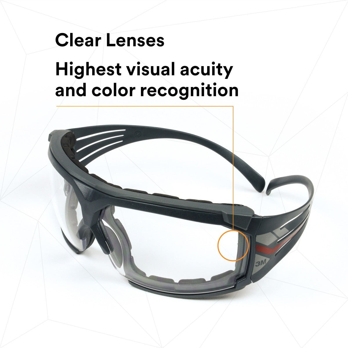 3M SF601SGAF-FM SecureFit Safety Glasses, Clear Scotchgard Anti-Fog Lens, Black Frame (7100133322) (20 Pack) - 9