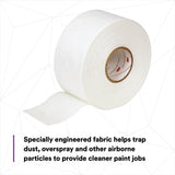 3M 36849 Dirt Trap Protection Material, Polyester Nonwoven Overspray Protection Roll, White, 4 in x 300 ft (7100133779) (6 Pack) - 3