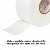 3M 36849 Dirt Trap Protection Material, Polyester Nonwoven Overspray Protection Roll, White, 4 in x 300 ft (7100133779) (6 Pack) - 4