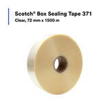 3M 371 Scotch Box Sealing Tape, Clear, 72 mm x 1500 m (7100133940) (4 Pack) - 4