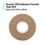 3M Scotch ATG Adhesive Transfer Tape, Clear, 3/4 in x 36 yd, 2 mil Roll (924) (7100137417) (48 Pack) - 5