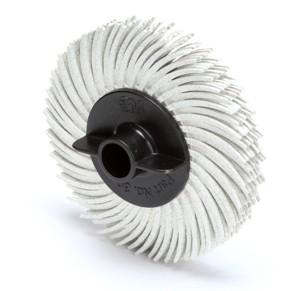 3M RB-ZB Scotch-Brite Radial Bristle Disc, 120 Grit, White, 2 in x 3/8 in, Thin Bristle, Center Hole (7100138294) (80 Pack) - 3