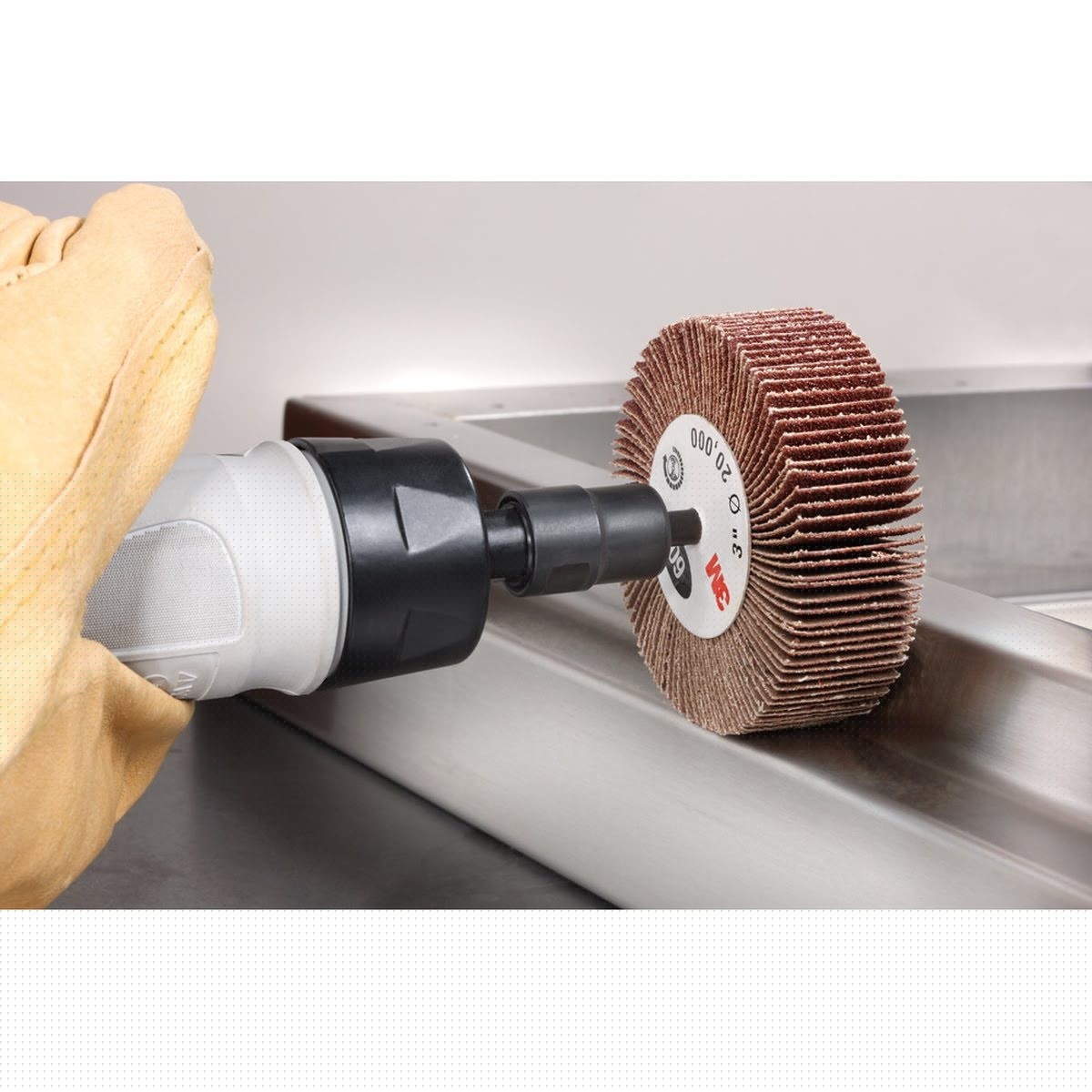 3M 747D Flap Wheel Ceramic Aluminum Oxide 60 Grit X Weight Cloth Backing Shaft Attachment Type 83 Orange 1 in x 1 in x 1/4 in (7100138311) (10 Pack) - 2