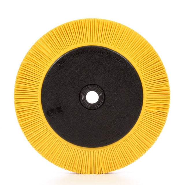 3M BB-ZB Scotch-Brite Radial Bristle Brush, Ceramic Aluminum Oxide, 80 Grit, Yellow, 8 in x 1 in x 1-1/4 in, 6000 rpm, With Flange (7100138333) (2 Pack)
