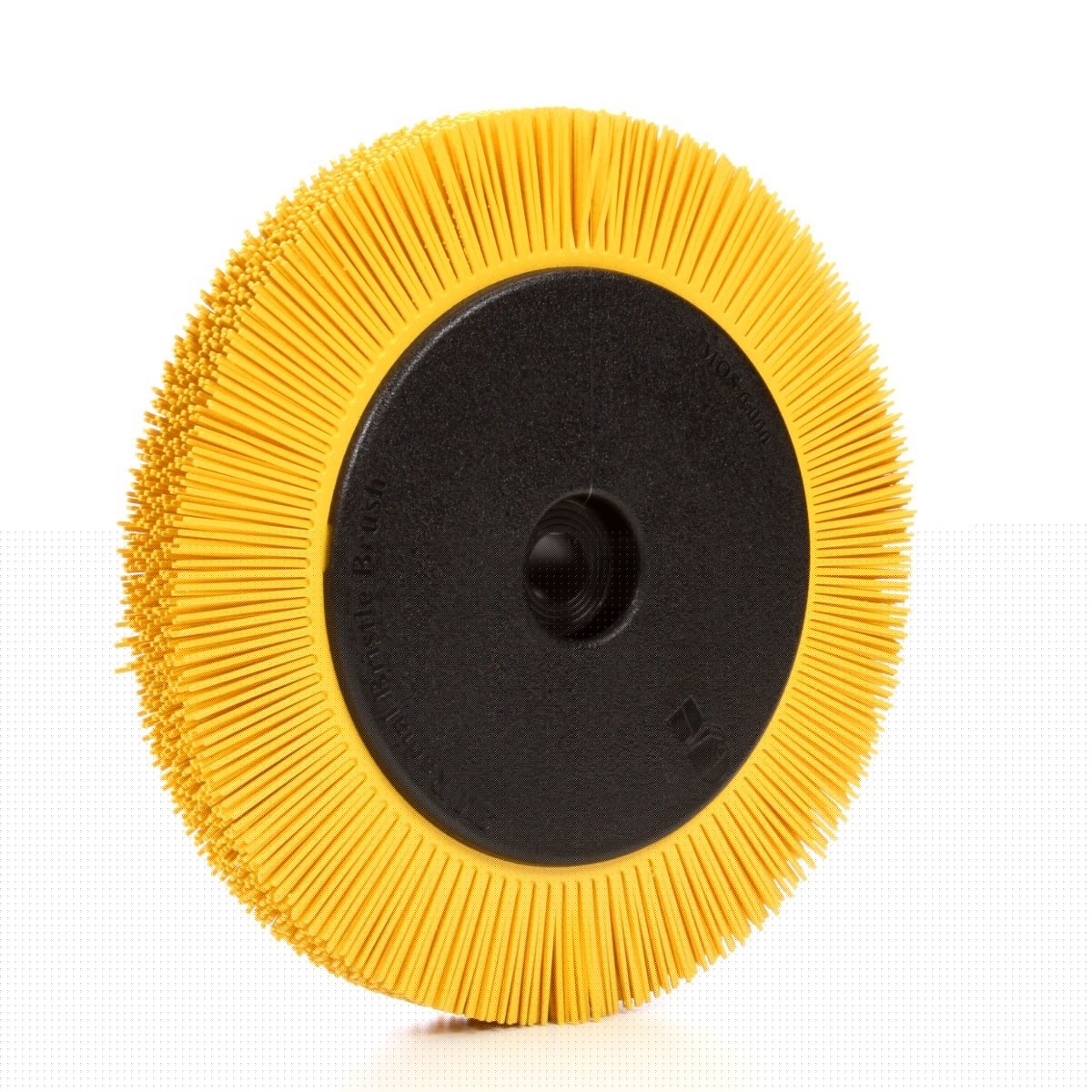 3M BB-ZB Scotch-Brite Radial Bristle Brush, Ceramic Aluminum Oxide, 80 Grit, Yellow, 8 in x 1 in x 1-1/4 in, 6000 rpm, With Flange (7100138333) (2 Pack) - 2