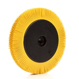 3M BB-ZB Scotch-Brite Radial Bristle Brush, Ceramic Aluminum Oxide, 80 Grit, Yellow, 8 in x 1 in x 1-1/4 in, 6000 rpm, With Flange (7100138333) (2 Pack) - 2