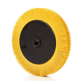 3M BB-ZB Scotch-Brite Radial Bristle Brush, Ceramic Aluminum Oxide, 80 Grit, Yellow, 8 in x 1 in x 1-1/4 in, 6000 rpm, With Flange (7100138333) (2 Pack) - 3