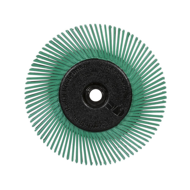3M BB-ZB Scotch-Brite Radial Bristle Brush, Ceramic 50 Grit, Green, 6 in x 1/2 in x 1 in, With Adapter (7100138347) (5 Pack)