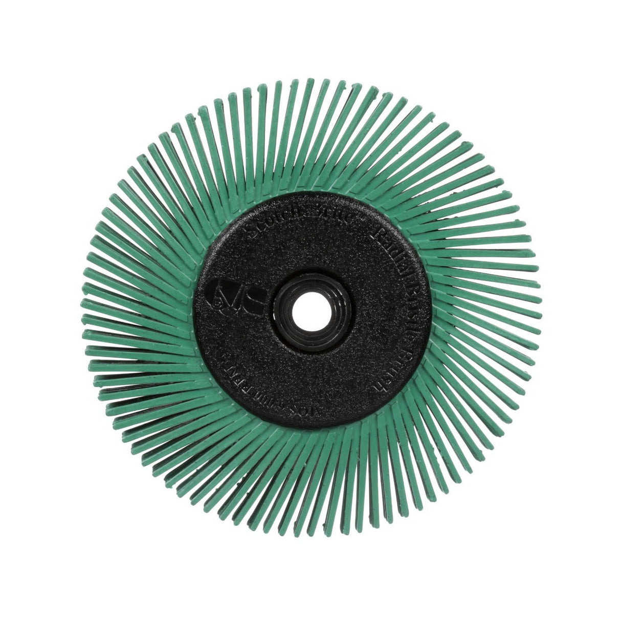 3M BB-ZB Scotch-Brite Radial Bristle Brush, Ceramic 50 Grit, Green, 6 in x 1/2 in x 1 in, With Adapter (7100138347) (5 Pack) - 2