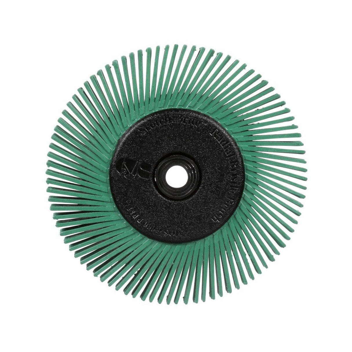 3M BB-ZB Scotch-Brite Radial Bristle Brush, Ceramic 50 Grit, Green, 6 in x 1/2 in x 1 in, With Adapter (7100138347) (5 Pack) - 2