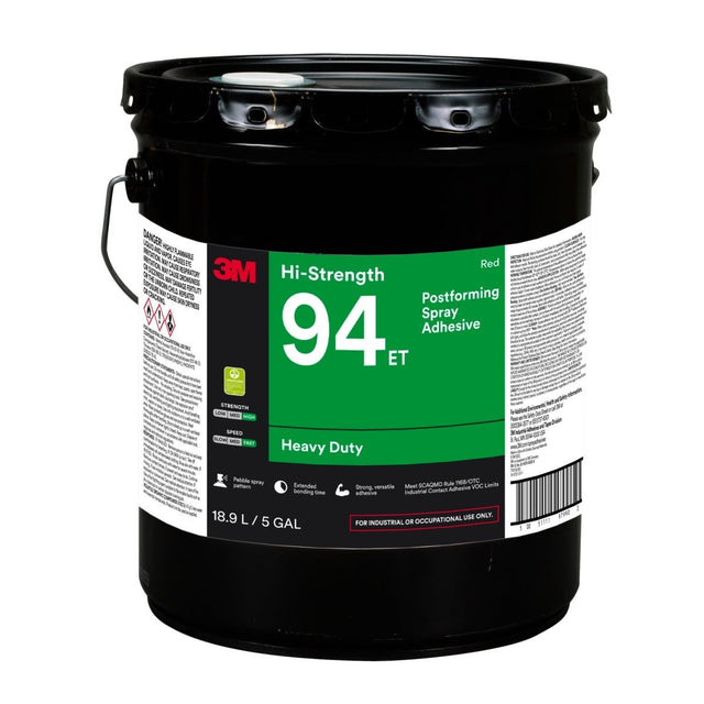 3M 94 ET Hi-Strength Postforming Adhesive Red 5 Gallon Pail (7100138383)