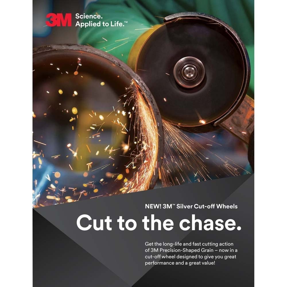 3M 7100138406 Silver Cut-Off Wheel 87457 60+ T1 3 in x 0.035 in x 1/4 in (25 Pack) - 7