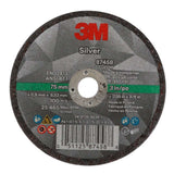 3M 87458 Silver Cut-Off Wheel T1, 3 in x .035 in x 3/8 in for Pipe Cutting on Stainless and Mild Steel (7100139208) (25 Pack)