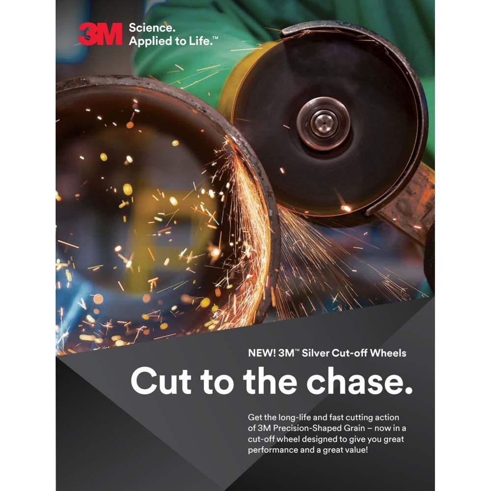 3M 87458 Silver Cut-Off Wheel T1, 3 in x .035 in x 3/8 in for Pipe Cutting on Stainless and Mild Steel (7100139208) (25 Pack) - 7