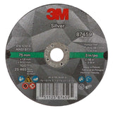 3M 7100139210 Silver Cut-Off Wheel 3 in x 0.060 in x 3/8 in for Stainless and Mild Steel Pipe Cutting (25 Pack) - 2