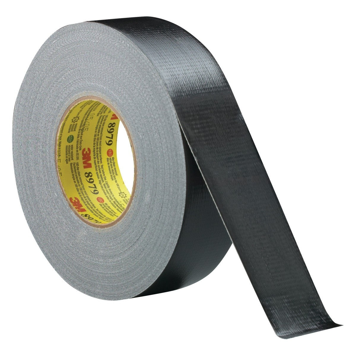 3M 8979 Performance Plus Duct Tape Heavy Duty, Black, 72 mm x 54.8 m, 11.5 mil, 6 Month Clean Removal, UV and Weather Resistant (7100139310) (12 Pack) - 2