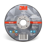 3M 7100141078 Silver Depressed Center Grinding Wheel T27 5 in x 1/4 in x 7/8 in for Deburring and Heavy Stock Removal on Steel (10 Pack)