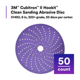 3M 737U 31483 Cubitron II Hookit Clean Sanding Abrasive Disc, 6 in, 320+, Purple (7100141496) (200 Pack) - 2