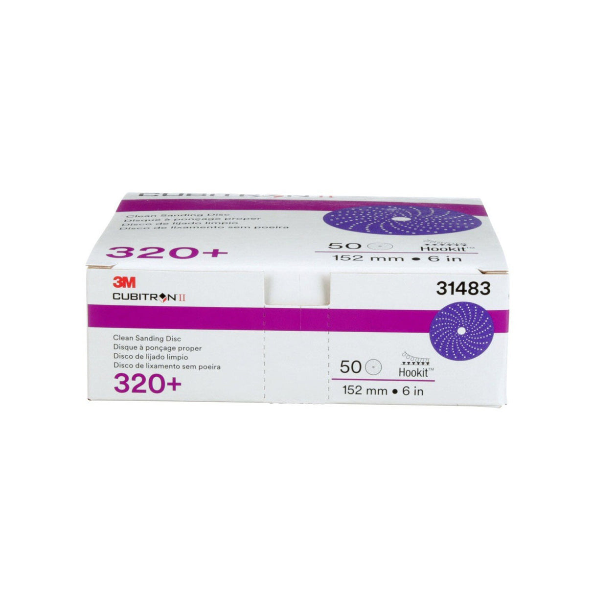 3M 737U 31483 Cubitron II Hookit Clean Sanding Abrasive Disc, 6 in, 320+, Purple (7100141496) (50 Pack) - 8