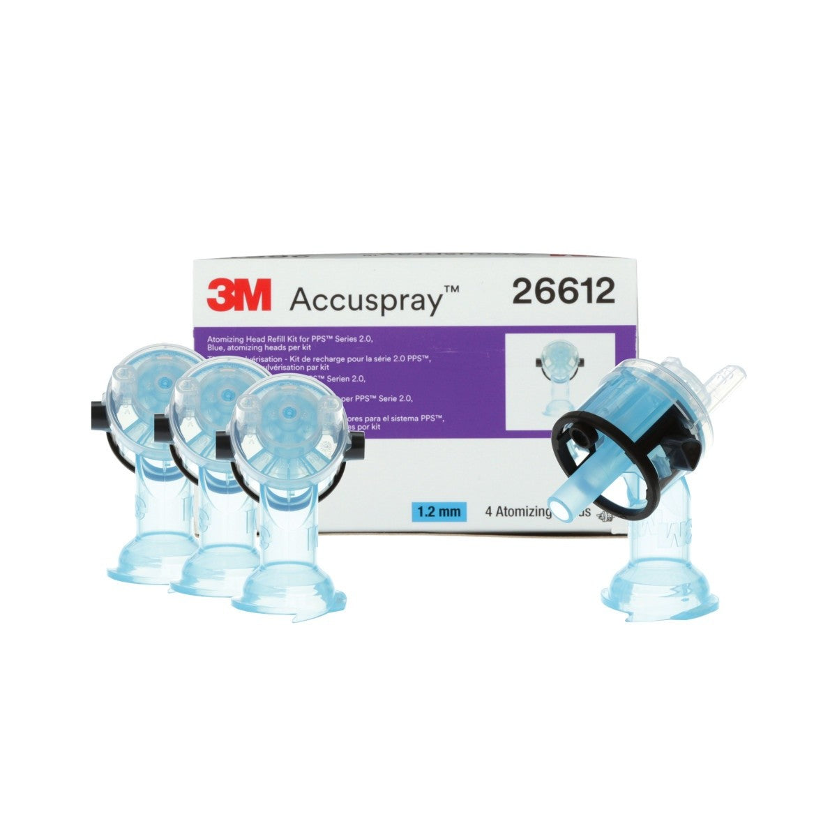 3M 26612 Accuspray Atomizing Head Refill Pack for PPS Series 2.0, Blue, 1.2 mm (7100143442) (24 Pack) - 5