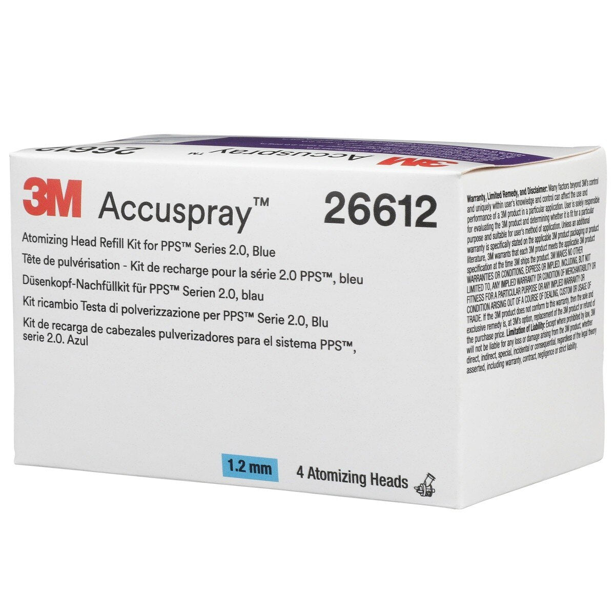 3M 26612 Accuspray Atomizing Head Refill Pack for PPS Series 2.0, Blue, 1.2 mm (7100143442) (24 Pack) - 9