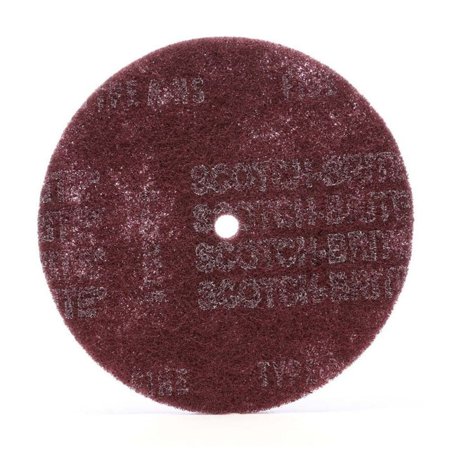 3M 7100143478 High Strength Surface Conditioning Disc, 4 in x 1/2 in A Very Fine, Maroon for Cleaning and Deburring (150 Pack)