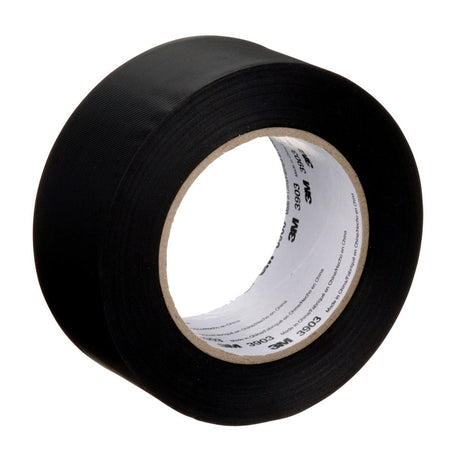 3M 3903 Vinyl Duct Tape, Black, 2 in x 50 yd, 6.5 mil, Individually Wrapped (7100145924) (24 Pack)