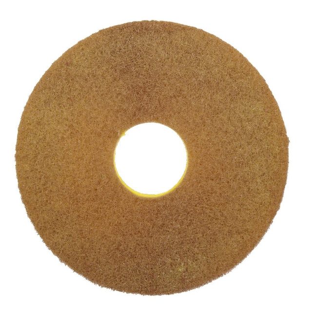 3M Scotch-Brite Clean and Shine Pad, Super Fine, Brown, 12 in, Center Hole (7100147921) (5 Pack)