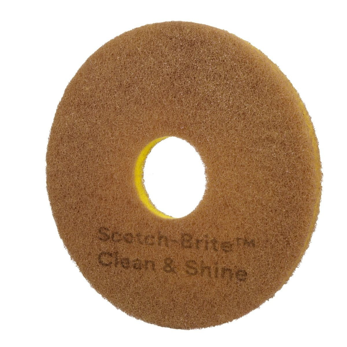 3M Scotch-Brite Clean and Shine Pad, Super Fine, Brown, 12 in, Center Hole (7100147921) (5 Pack) - 3