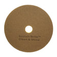 3M 09553 Scotch-Brite Clean and Shine Floor Pad, Brown, Super Fine, 22 in, Center Hole (7100147996) (5 Pack)