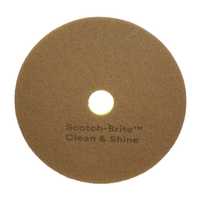 3M 09553 Scotch-Brite Clean and Shine Floor Pad, Brown, Super Fine, 22 in, Center Hole (7100147996) (5 Pack)
