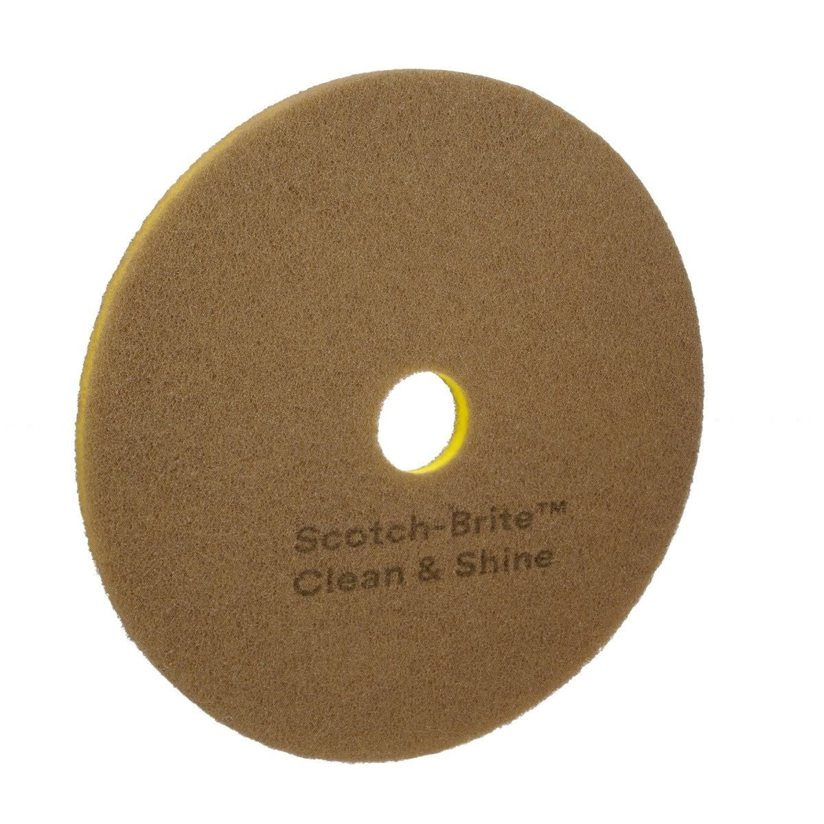 3M 09553 Scotch-Brite Clean and Shine Floor Pad, Brown, Super Fine, 22 in, Center Hole (7100147996) (5 Pack) - 3