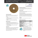 3M Scotch-Brite Clean and Shine Pad, Center Hole, Brown, Super Fine, 15 in (7100148013) (5 Pack) - 2
