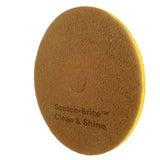 3M Scotch-Brite Clean and Shine Pad, Brown, Super Fine, 19 in, Center Hole (7100148014) (5 Pack) - 2