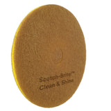 3M Scotch-Brite Clean and Shine Pad, Brown, Super Fine, 19 in, Center Hole (7100148014) (5 Pack) - 3